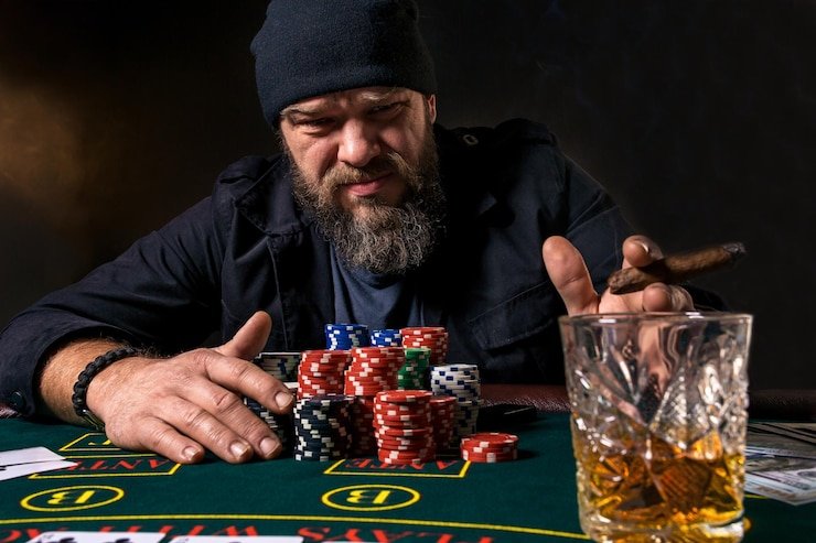 Antarmuka permainan Caribbean Stud Poker di aplikasi mobile temanslot